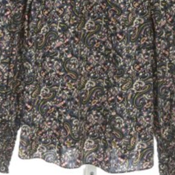 Veronica Beard Ruffle Top Long Sleeve Print Blouse - Picture 4 of 6